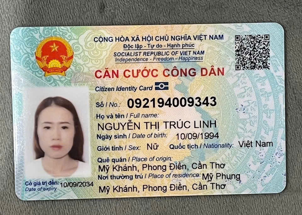 CCCD Nguyễn Thị Trúc Linh - Mặt trước